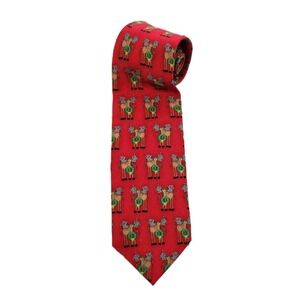J.Z. Richards 100% Silk Christmas Moose Necktie – Holiday Wreath Novelty Tie USA